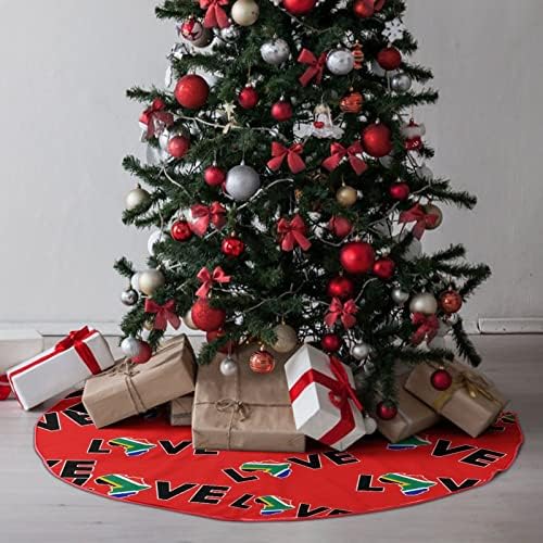 Любовта Южна Африка Коледно Дърво Пола Мек Плюш Червен Калъф за Коледно Парти Празнична Украса На Закрито и На Открито