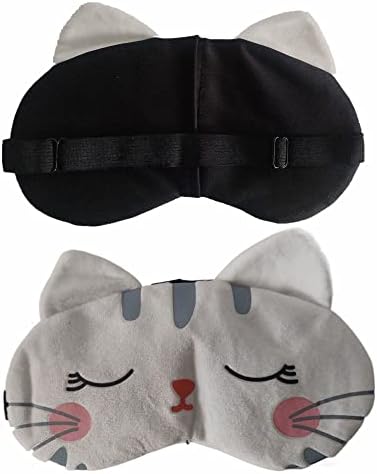 2 Опаковане на Скъпа Пътна Маска за сън с Котка, Мека Мультяшная Забавно Маска за сън с превръзка на очите и с превръзка на