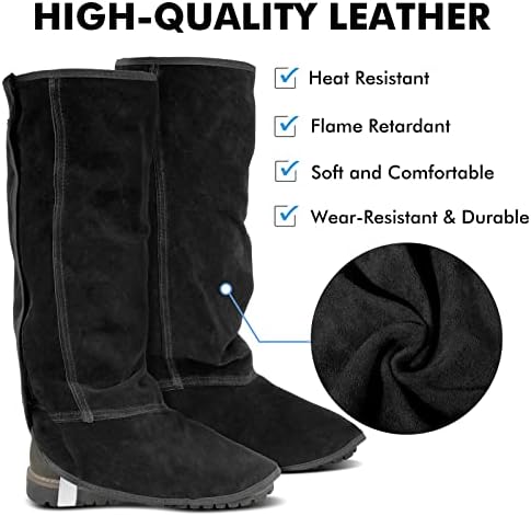 Кожени заваръчни гамаши - Топлоустойчиви и износоустойчиви Защитни капаци за заваръчни обувки - Защитни приспособления