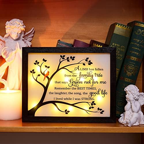 WOODEXPE Sympathy Gift LED Memorial Shadow Box 8x10 Запомнящи се подаръци във връзка със загубата на Любим човек - Падна Крайник