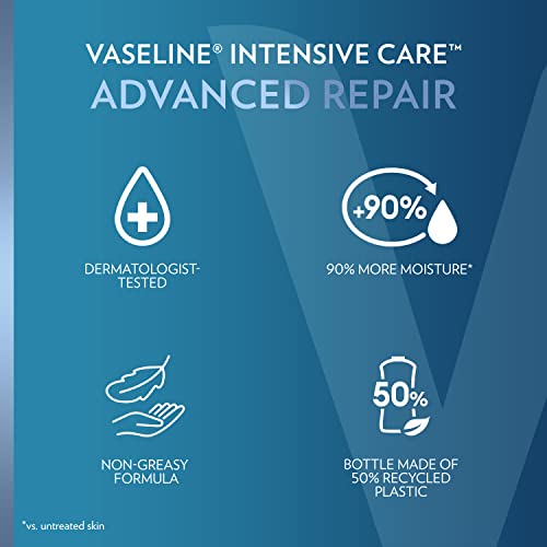 Лосион за тяло Vaseline Intensive Care Advanced Repair Без мирис 4 ct, за суха кожа с Ультраувлажняющими липиди и вазелиновым