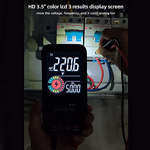 GUANGMING - Цифров Мултицет Тестер 9999 Броя 3,5 Цветен LCD дисплей с Мултицет Постоянно променливо Напрежение, Измерител