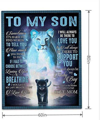 KOXHOX Подарък за сина, синът Одеяло С Писмото Принтом, Юргани, Персонални Одеяло Въздушна Поща от мама (60*80)