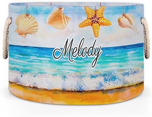 Herdesigns Тематична Плажната Морска Звезда, един Много Голям Памучен Веревочная Кошница, Плетени Кошници за Съхранение на
