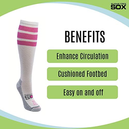 Дамски Диабет чорапи до коляното от Sugar Free Sox | Безшевни Чорап | необвързващо Надмощие