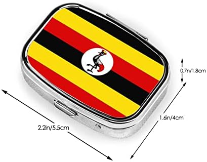 Знаме На Уганда Квадратна Мини-Кутия За Хапчета Пътни Служби За Лекарства Органайзер Преносим Метален Калъф За Хапчета
