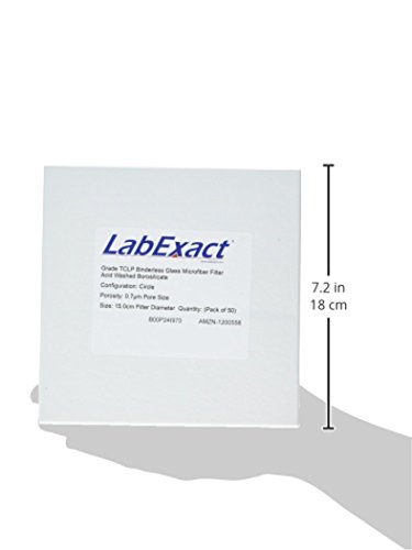 Филтър от микрофибър LabExact 1200558 от стъкло TCLP, промит киселина, боросиликатное стъкло, без халки, 0,7 микрона, 15,0