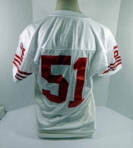 1995 San Francisco 49ers Кен Нортън Младши №51, Издаден в бяла фланелка 50 DP34732 - Използваните тениски за игри NFL