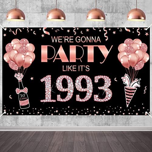 Голям Банер на 30-ти Рожден ден, на Фона на Бижута за жени, Розово Злато, Ще Организира парти, Като през 1993