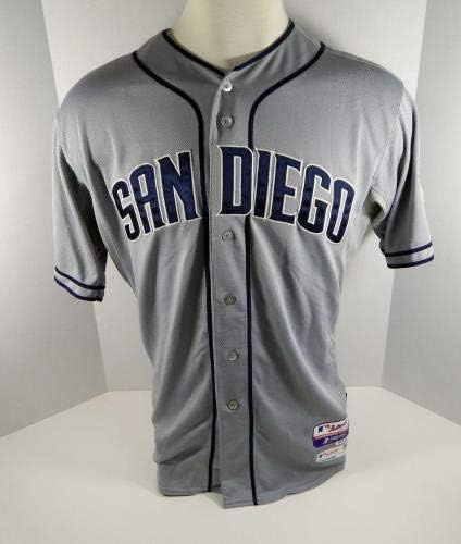 2013 San Diego Padres Nick Hundley 4 Game Освободени Сива Жилетка - Използваните в играта тениски MLB