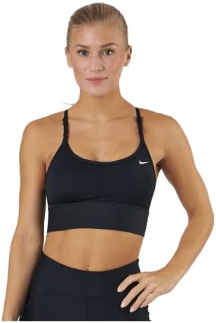 Спортен сутиен с подплата, Nike Women ' s Dri-Fit Indy Light Support (Черен, голям размер)