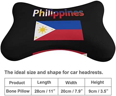 Флаг на Филипините Автомобилната въздушна Възглавница За врата 2 БР Дишаща Възглавница За главата с останалите Универсална Мека