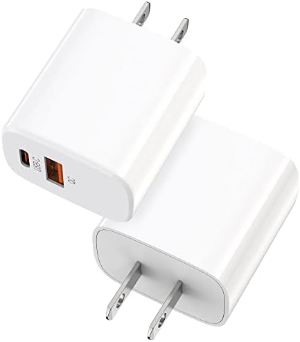 2 Опаковки 20 W USB C Бързо Зарядно устройство С две Пристанища Стенно Зарядно за iPhone Зарядно устройство QC + PD3.0