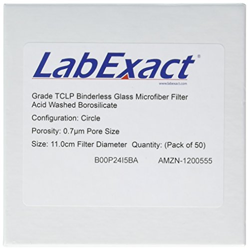 Филтър от микрофибър LabExact 1200555 от стъкло TCLP, промит киселина, боросиликатное стъкло, без халки, 0,7 микрона,