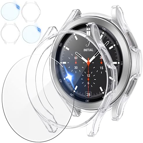 [2 + 2] Защитен калъф Tensea за Samsung Galaxy Watch 4 Classic 46 мм, 2 Защитни фолиа, изработени от закалено стъкло