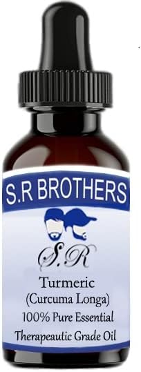 S. R Brothers Куркума (Curcuma Longa) Чисто и Натурално Етерично масло Терапевтичен клас с Капкомер 30 мл