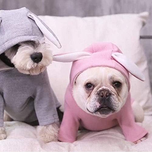 Hoody с качулка Jalin Сладък Куче, Пижами за малки Кученца и котки с Заячьими уши (Голяма, Розова)