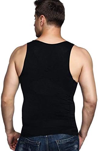 Odoland Мъжки 3 Опаковки Body Shaper За Отслабване На Корема Жилетка Термална Компресиране Риза Майк Коригиращото