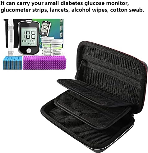 Органайзер за диабет принадлежности в твърда черупка, Инсулинова Пътен Калъф, Чанта за Ланцетов, тест-ленти за определяне