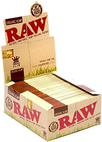 Рулонная хартия от органични канабис Raw King Size Slim, пълна кутия от 50 опаковки, 32 броя (опаковка от 50 броя)
