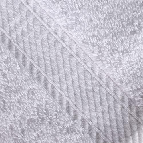 Великолепен Комплект Хавлиени кърпи от цели египетски памук, 30 x 55, Бял, 2 бр.
