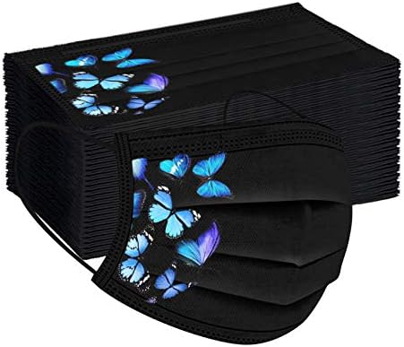Jtckarpu 50 опаковки Дамски Маска за лице Пеперуда Грижи За Кожата, за Еднократна употреба за Възрастни с Еластична Линия