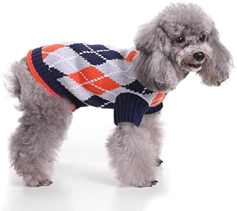 Пуловер за кучета Диамант - Топъл Пуловер, Зимни Дрехи, Меко Палто за малки Кученца, Пуловер с Грозно Куче за Малки, Средни