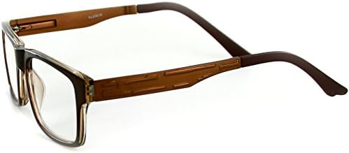 Квадратни очила Wayfarer Техно с метални дужками за мъже и Жени (Бронз +2,50)