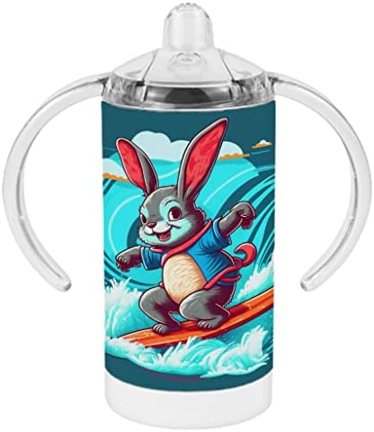Sippy-чаша с Кроличьим Дизайн - Детска Sippy-Чаша За Любителите на Сърф - Тема Sippy-Чаша