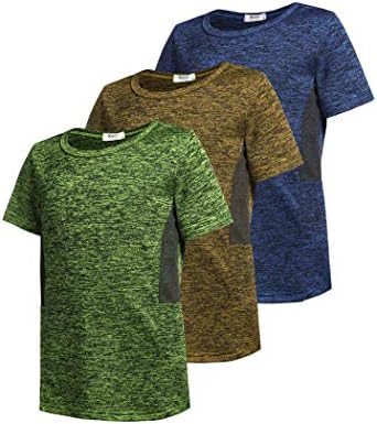 Бързо съхнещи Тениски Boyoo Boy ' s от 3 опаковки, абсорбиращи влагата Младежки Дишаща Тениска за свободното време
