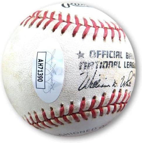 Ерик Дейвис Подписа Бейзболен топката NL Cincinnati Maya с Автограф от JSA AH71390 - Бейзболни Топки С Автографи