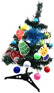 Amosfun 60 СМ Настолен Мини Коледно Дърво с Цвете коледна звезда, Светещи Бижута за Подарък, Празничен Декор на Масата,
