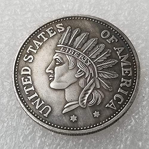 Старинни Занаяти Съединените Щати 1851 Главата Индианците Медни Сребърни Монети Паметник Колекция 534Coin Възпоменателна