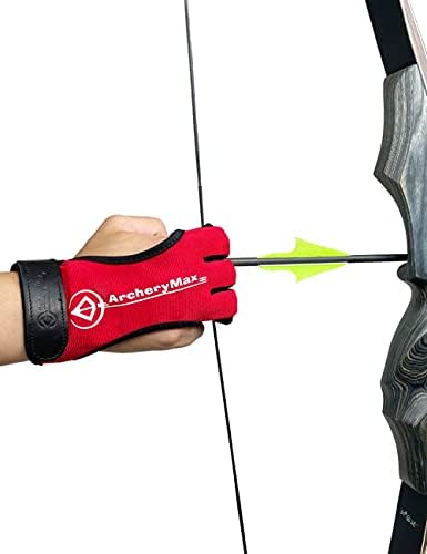 ArcheryMax Ръчно изработени Трехпальцевый Протектор за Младежи, Възрастни, Начинаещи, Стрелба с Лов Кожени Ръкавици