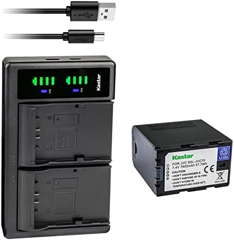 Подмяна на батерията Kastar в 1 опаковка и USB-зарядно устройство LTD2 за камери JVC GY-HM600, GY-HM600E, GY-HM600EC,