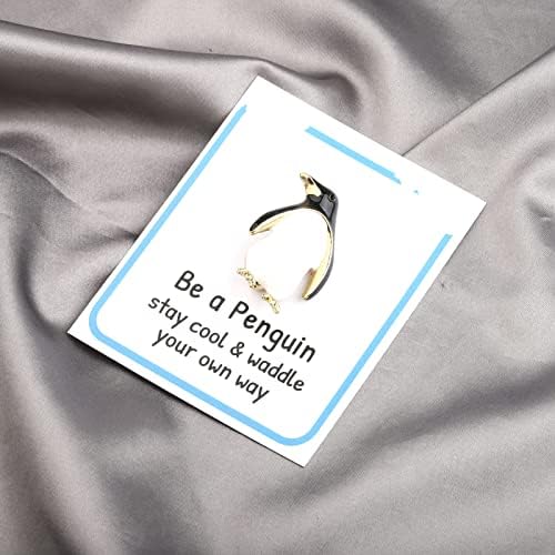 Gzrlyf Брошка във формата на Пингвин, на Жени с пощенска картичка с Послание, Бижута във формата на Пингвин, независимо дали