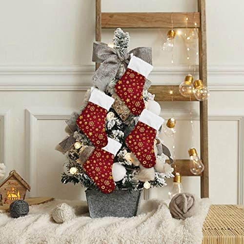 Коледни чорапи ALAZA с Снежинками, Класически Персонализирани Малки Декорации за Отглеждане за Семейни празници,