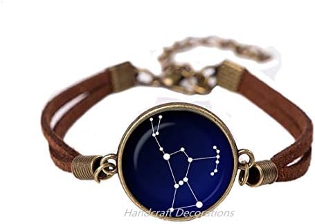 Стъклена гривна ръчно изработени от съзвездието Орион.Гривна Нощно Небе.Звезди, Астрономия,Космически Декорация, Подарък За
