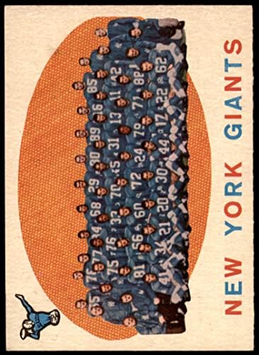 1959 г. Списък с команди Topps 133 Джайънтс в Ню Йорк Джайентс-FB (Футболна карта) NM+ Джайънтс-FB