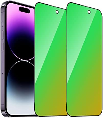 Eliphelet 2 Pack за iPhone 14 Pro Max Защитно фолио за екран за Поверителност Закалено Стъкло за iPhone14 ProMax 6,7 инча Градиентный Зелен Антишпионский Антисиний Светлина Пълно Покрити