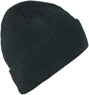 Мъжки зимни черна вязаная шапчица за отглеждане на ТМО® с белезници (опаковка от 2 броя)