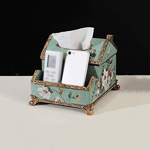 JYDQM Очарователен Квадратна кутия за салфетки във формата на къща - Кутия за салфетки от смола за баня, спалня или