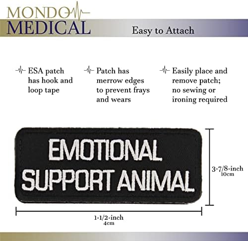 Нашивка за животни Mondo Medical Emotional Support, 3,9 x 1,5 инча - Бродирани издател на ЕКА Working Dog за Колан, Жилетка