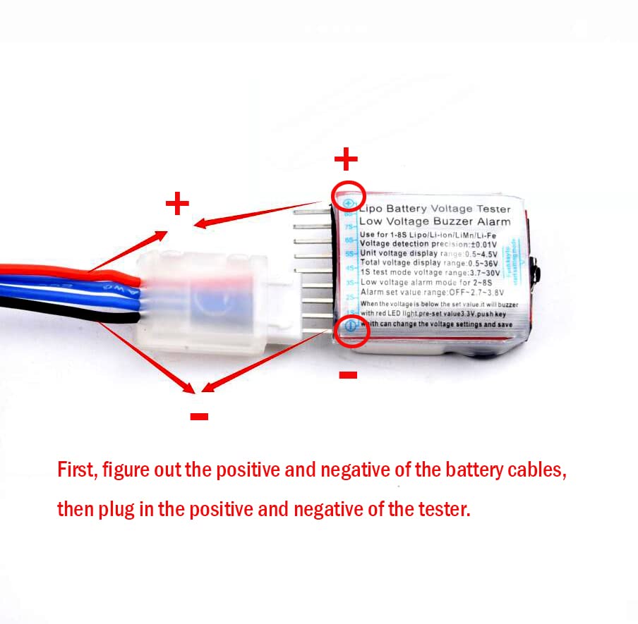 Lipo Батерия Проверка RC Батерия Низковольтный Зумер, Аларма Тестер за Напрежение Монитор за 1-8 S Lipo Life Рисувам