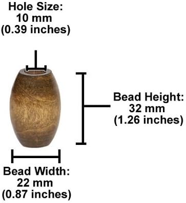 Обли Дървени Мъниста 32 мм х 22 мм, 6/Pkg-Клен