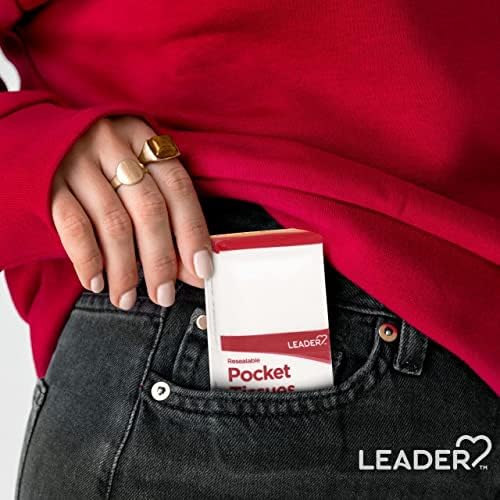 2-слойна джобни кърпички за лице LEADER Soft, от чист памук, за пътуване, се затварят отново, 48 опаковки по 15 броя (от 720