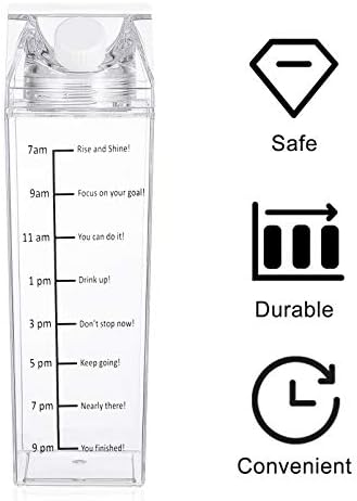 Квадратна бутилка за вода YARDWE Картонена Бутилка за вода, Прозрачно фолио, Картон Бутилки за вода, Пластмасови Прозрачни