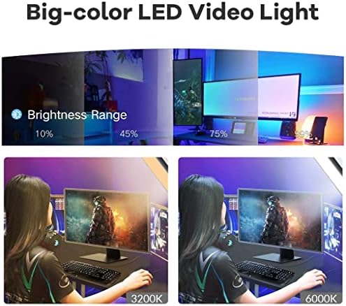 LEPSJGC Dimmable LED Видео лампа Panel EU Plug Filler Light Трикольор фотографско осветление (Цвят: D, размер: 19 см)