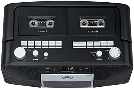 Jensen MCR-1500 Ретро Портативен Стерео CD/MP3 Двухкассетный Магнетофон Boombox, led дисплей, AM/FM радио, усилване