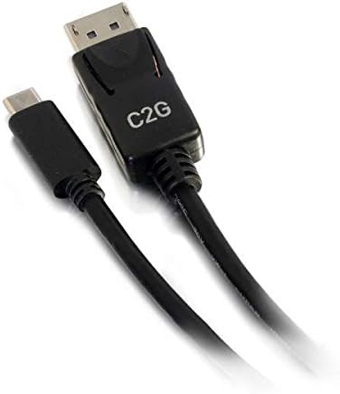 USB-адаптер C2G, USB порт C, за да покажете, 4K, 30 Hz, Черен, 6 Фута (1,82 м), Кабели в комплекта 26902